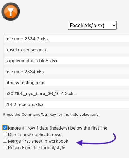 Excel file merger